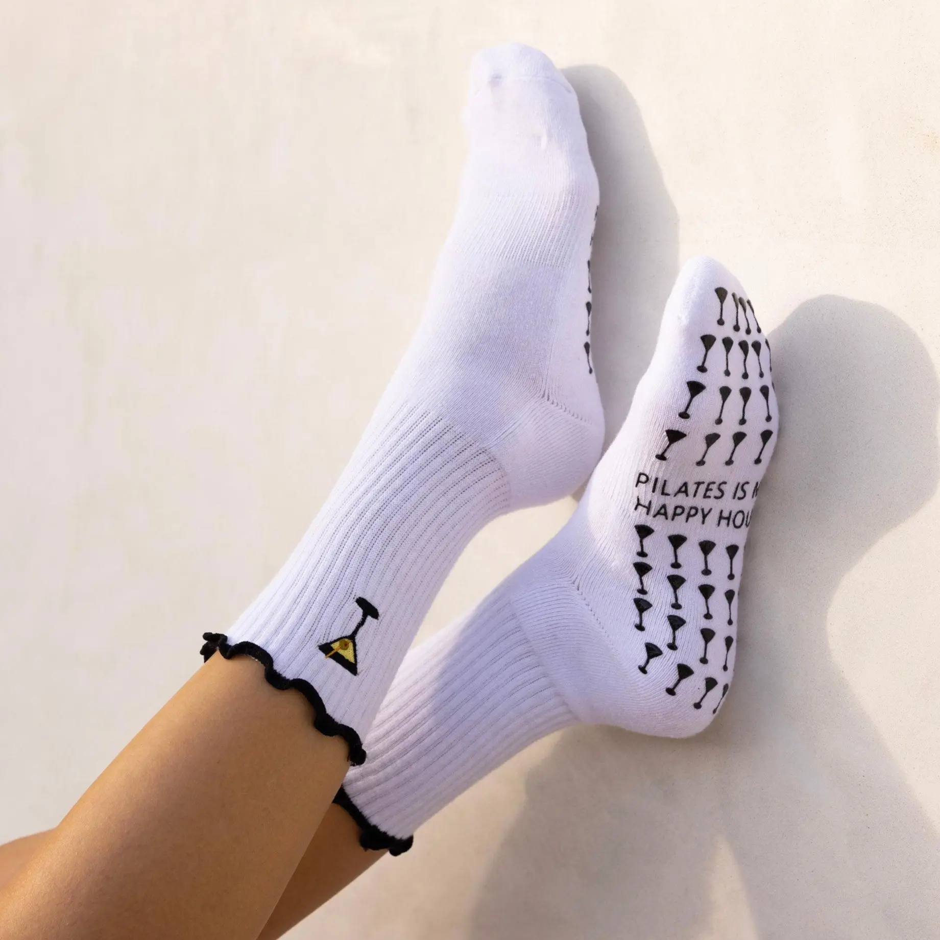 Pilates is my Happy Hour Martini Grip Socks