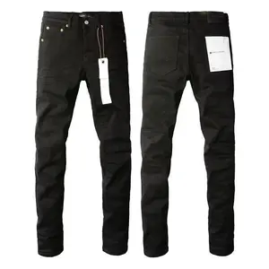 New Fashion  jeans man with distressed hole patches Fashion Repair Low Rise Skinny Denim pants 28-40 size Black Casual Fabric Menswear Trouser Streetwear Beige Pocket Plain