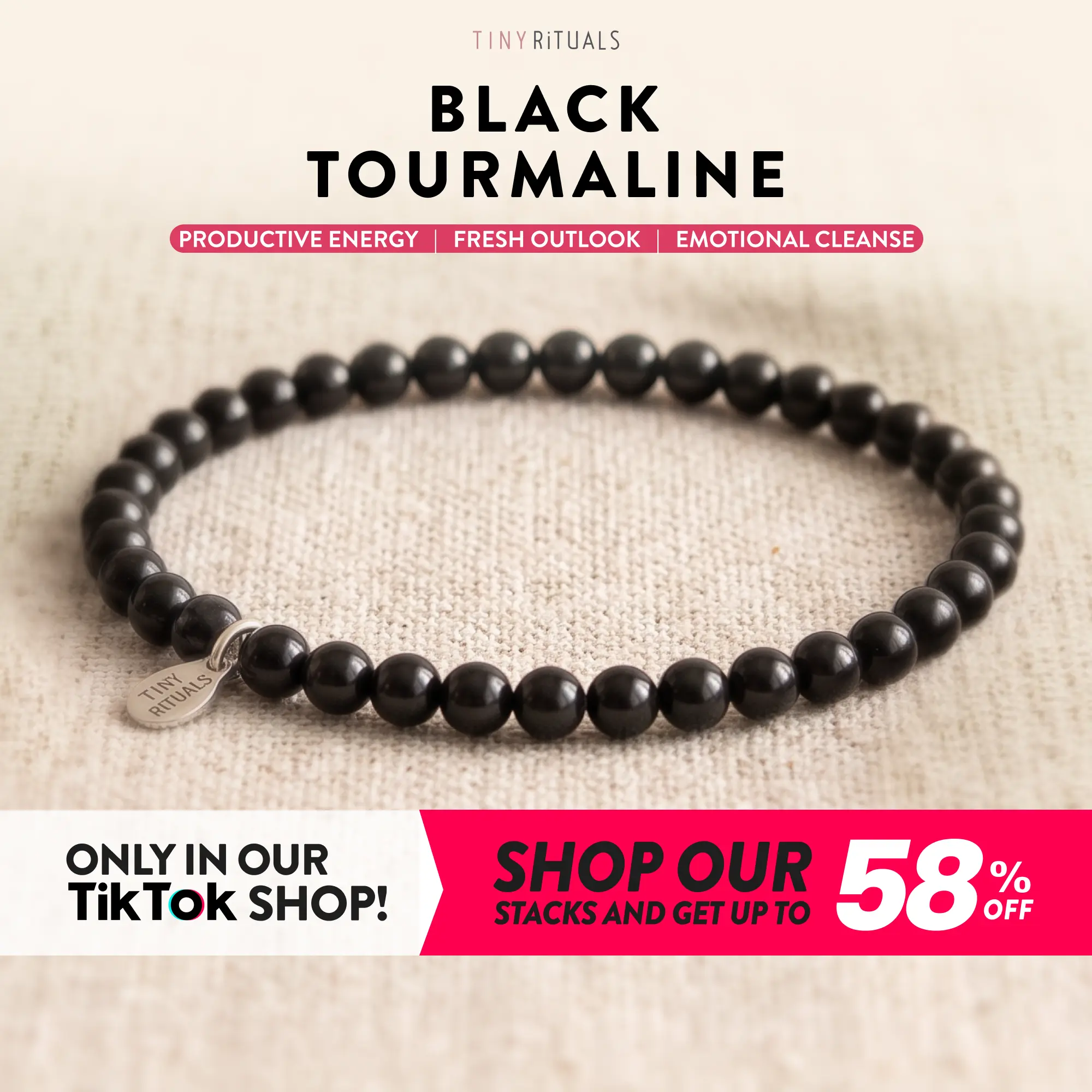 TINY RiTUALS Black Tourmaline Energy Bracelet