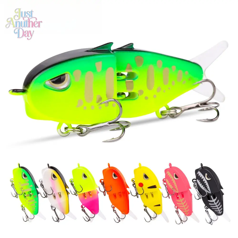 6cm Slow Sinking Fishing Swimbait Hard Lure - Dual Hook, Bionic Pencil Bait, Multicolor Lifelike Swimming Action for Bass