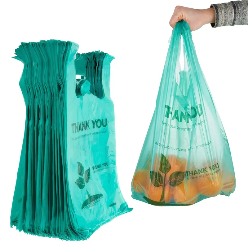 Stock Your Home Grocery Bags Disposable 200 Pack T Shirt Thank You Bags with Handles for Supermarket Groceries Produce Shopping Trash Small Baggies Bulk