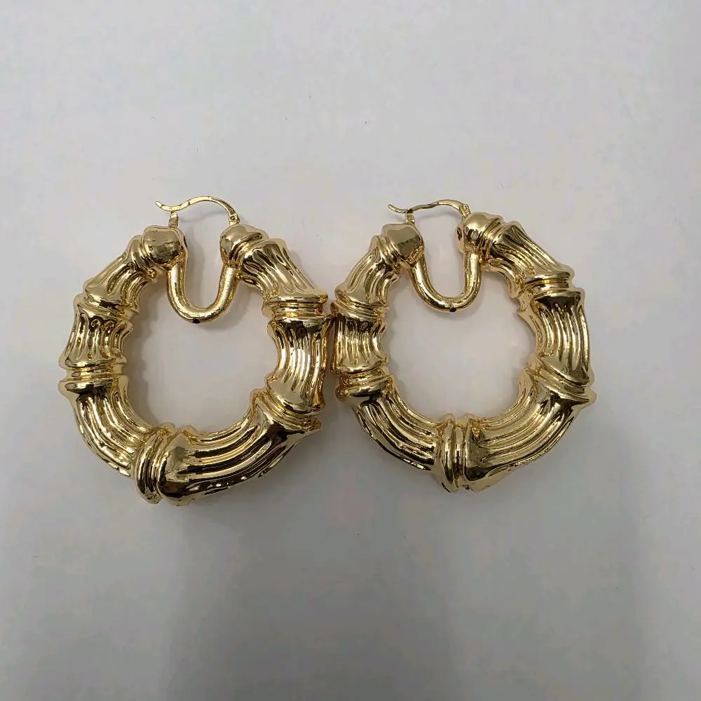 #302. 18K Gold Plated Bold Hoop Earring  Unique  High quality  Water Resistant  Hypoallergenic  Nickel Free Every day,  Party .