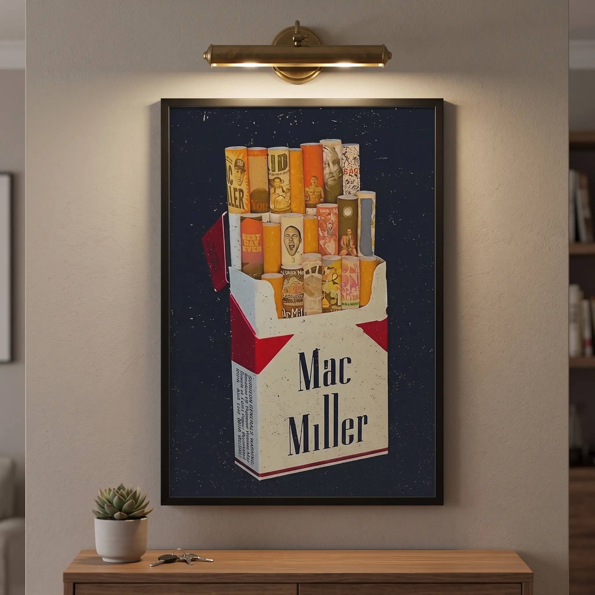 Mac Miller Album Cover Canvas Poster - Minimalist Rapper Artwork, Unframed Wall Art, Men’s Living Room Home Decor Accessory, Rap Art