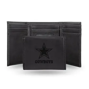 Rico  NFL Dallas Cowboys Laser Engraved Black Trifold Wallet