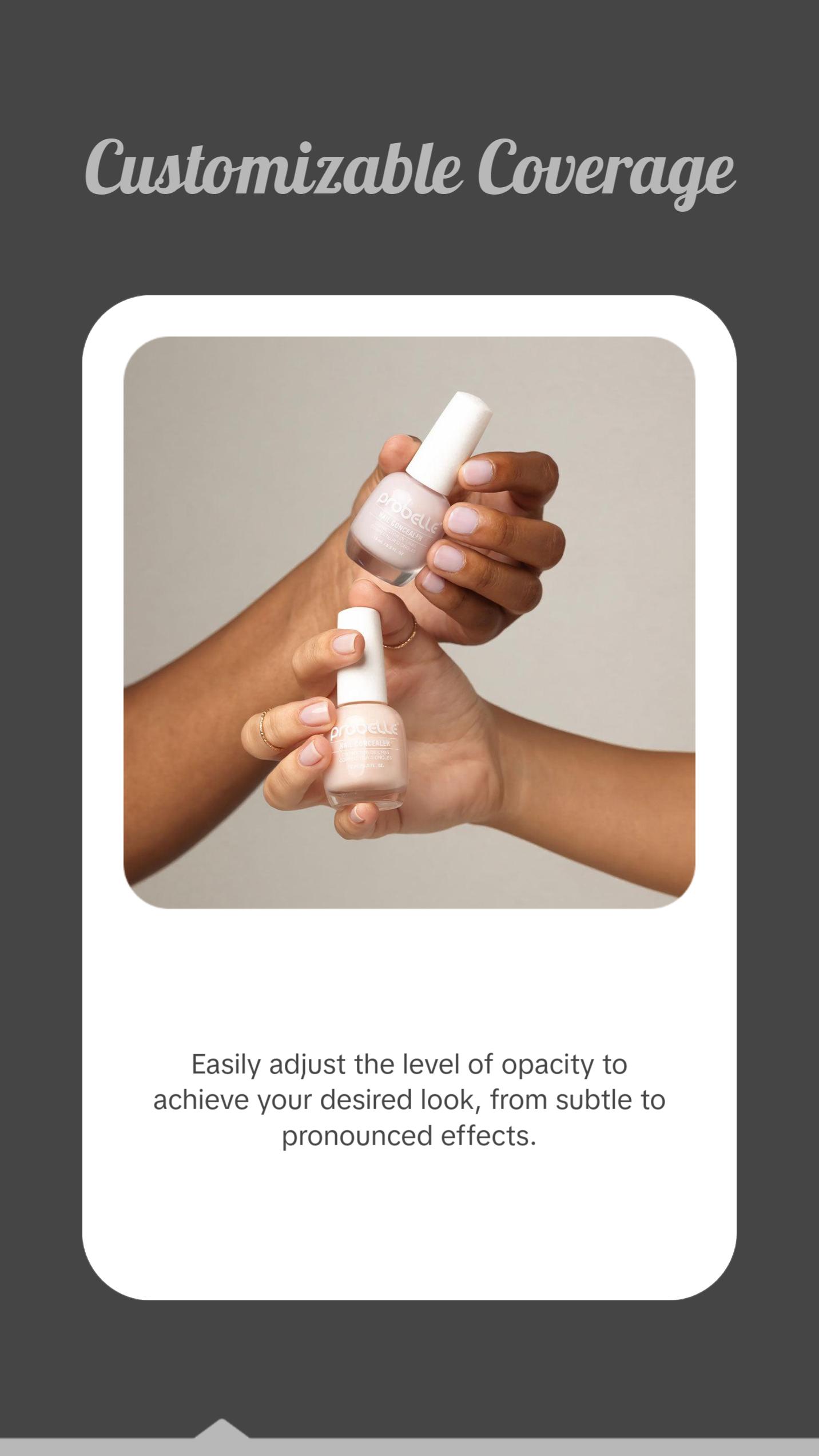 Probelle Illuminating Nail Concealer, Sheer Long Lasting Brightening Nail Polish for yellowing discolored nails, perfect finish for damaged or yellowing nails to conceal nail imperfections, Vegan, Gluten Free