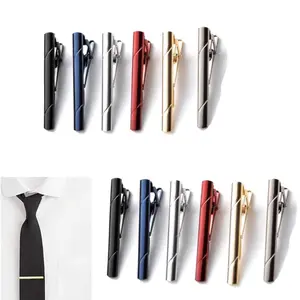 12Pcs Alloy Men's Tie Clips, 6 Various Colors, Designed for Regular Ties, Fashion Accessories Suitable for Weddings, Business Events, and Daily Wear