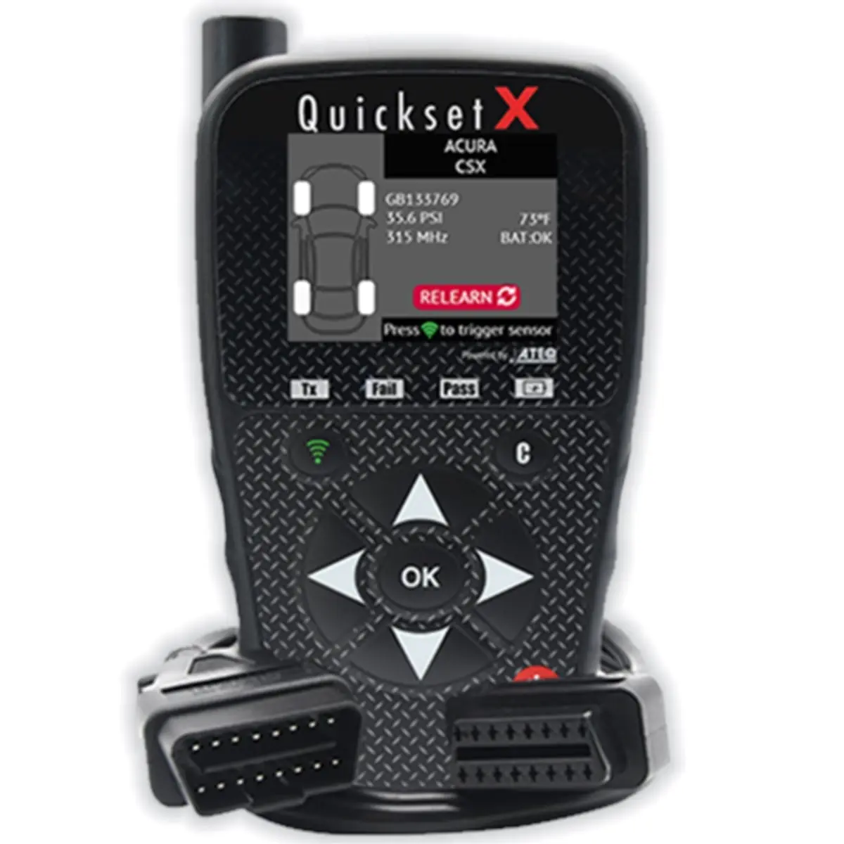 ATEQ ATQQUICKSETX TPMS Reset Tool, Automotive Car Repair & Inspection Tool with OBDII & Manual Relearn Functionality, Easily Swaps Summer & Winter Tires, Fully Updatable via PC, No External Module Required