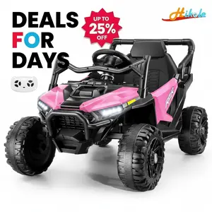 Hikole 24 Volt Ride On Toys for Boys，24V UTV Power Wheels with Remote Control for Parent，2WD/200W*2 Electric Car for Big Kids Gift，3 Speeds，Soft Start Shock，Bluetooth，Led Lights，Safety Belt,SummerVibes