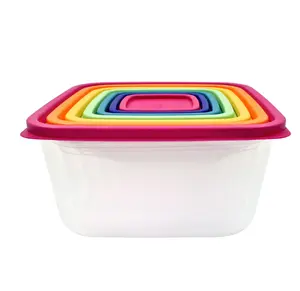 14-Piece Plastic Food Storage Container Set – Colorful Lids for an Organized Kitchen