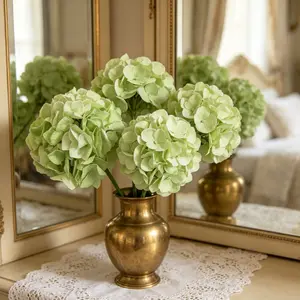 High-End Artificial Hydrangea Head, Realistic Touch Elegant Fake Flower, Ideal for Living Room, Bedroom, Wedding, Holiday Decor, DIY Floral Art