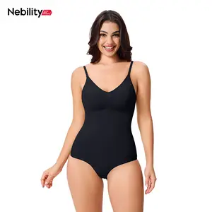 [Live Now] Nebility Women's V-Neck Shapewear Set - Seamless Bodysuit & Camisole, Hip Lift & Tummy Control, Basic Comfort Style High Waisted Shapers Spaghetti Strap summerwins