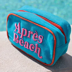 Shiraleah - Cabana "Après Beach" Medium Zip Pouch - Aqua (Add-On)