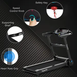 COSTWAY - Smart 2.25HP Folding Treadmill with LED Touch Display & Heart Rate Monitor