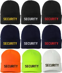 SECURITY Embroidered Beanie Warm Winter Watch Cap Security Guard Officer Uniform Outdoors Hat