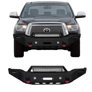 TIOYAR Steel Front Bumper Black Texture for 2007-2013 Toyota Tundra with Winch Plate LED Lights 2 x D-Rings Off-Road Performance