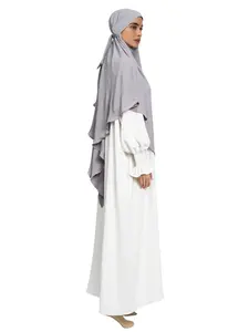 Women's Breathable Hijab Scarf, Soft Comfortable Modesty Muslim Prayer Khimar, Daily Wear Fashion Accessory, Stylish Plain Design