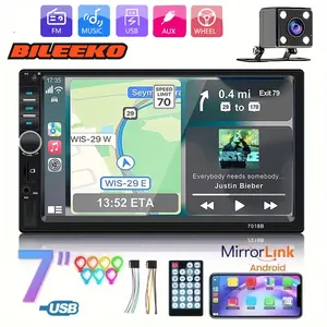 Universal Dual Spindle 7 Inch Car Dashboard Screen, Car Audio, Phone Connectivity, Bluetooth-compatible Casting, Fm Radio, USB Port, Abs Material, Car Media Player, Car Video Players