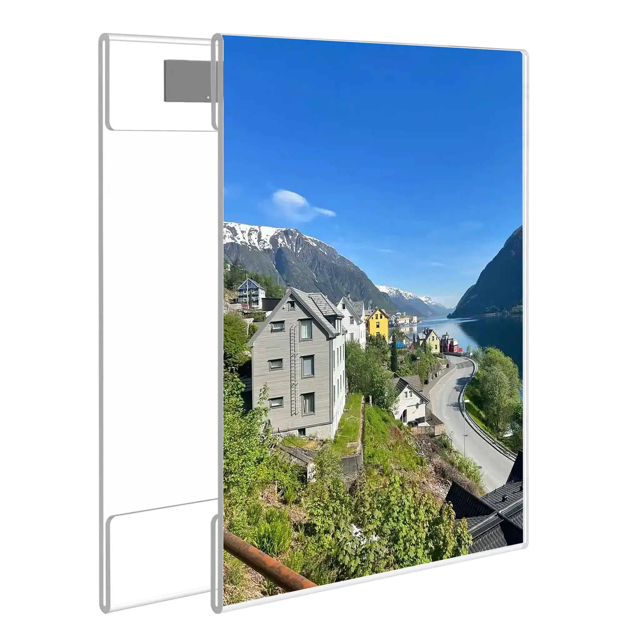 FixtureDisplays® Clear Frameless Plexiglass Acrylic Wall Poster Frame with Slide-In Design Holds 22" x 28" Prints Hardware Inclulded 10244
