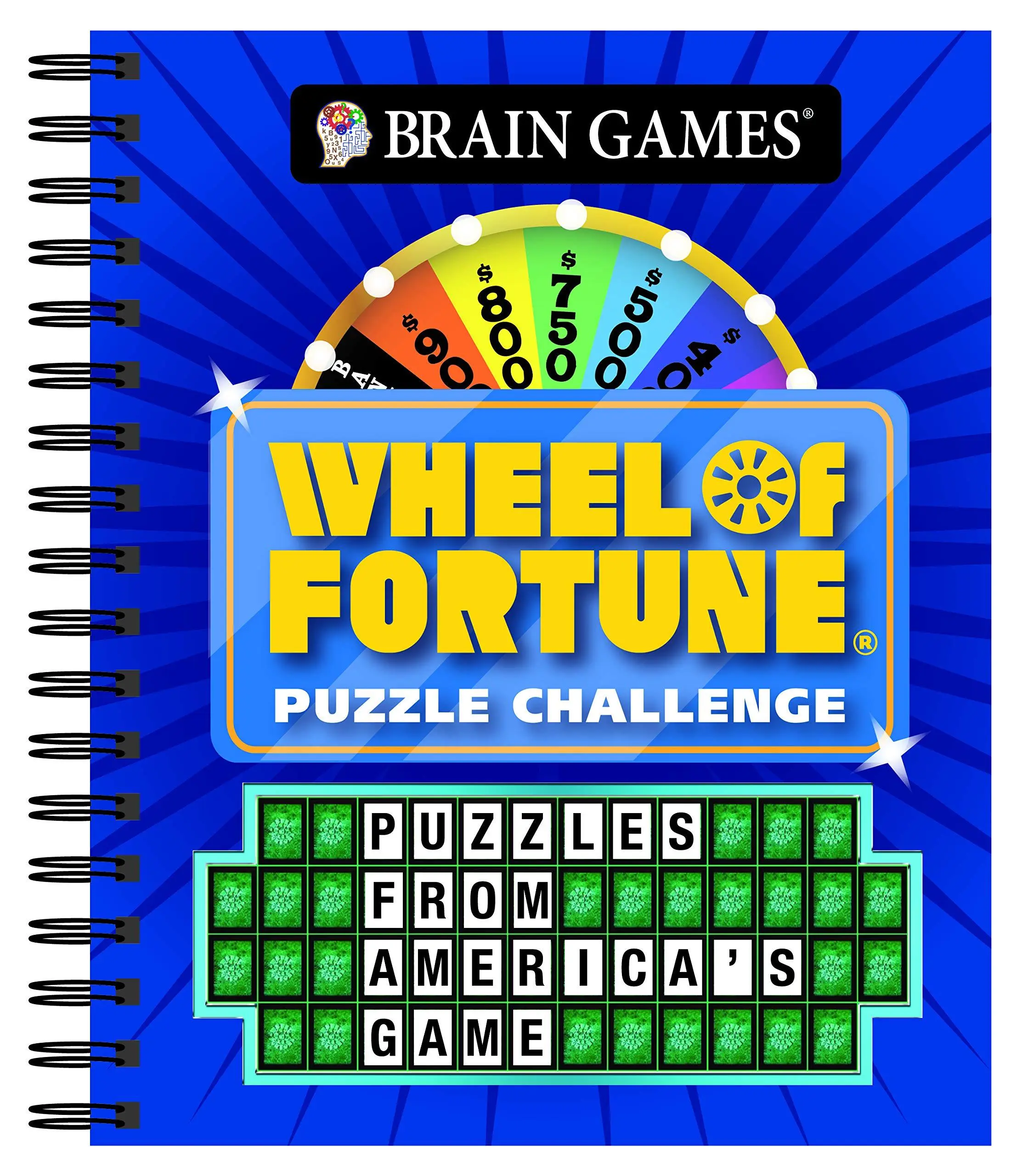 Brain Games - Wheel of Fortune Puzzle Challenge -- Publications International Ltd - Spiral