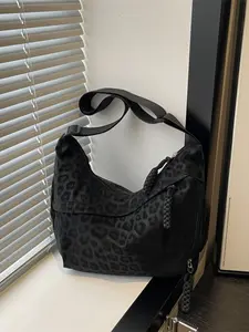 New Leopard Print Suede Crossbody Shoulder Bag, Large Capacity Casual Backpack for Women, Versatile Travel & Daily Use