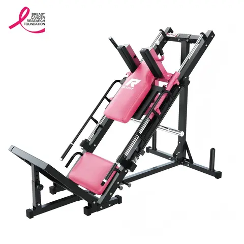 RITFIT Pink Leg Press-Hack Squat Machine, Steel Frame Multifunctional Home Gym Strength Workout Exercise Equipment with Linear Bearings, Adjustable Anti-Slip Footplates, Leather Cushion, Customizable Ergonomic Alignment for 258 lbs At-Home Enthusiasts