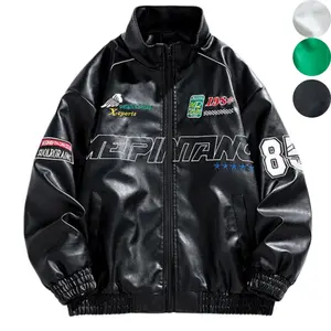 Men's Racing Style Graphic Jacket - Menswear Long Sleeve Tops, Casual Trendy Personality Print, Youth Outdoor Street Versatile Coat, Father's Day Gift