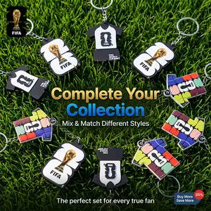 FIFA Limited Edition 2026 World Cup "26" Emblem Trophy & Host City Motifs Keychain Celebrating USA Canada Mexico First World Cup