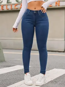 Jeggings for Women Tummy Control Stretchy High Waisted Jeans Pull on Skinny Jean Leggings with Pockets Casual