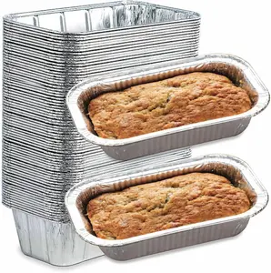 Spare Essentials (65 Pack) 2Lb Foil Bread Pans for Baking, Disposable Bread Pans - Perfect for Baking Banana Bread, Cakes & Meatloaf - 2 Pound Aluminum Pans for Food Serving - 8.5" X 4.5" X 2.5"