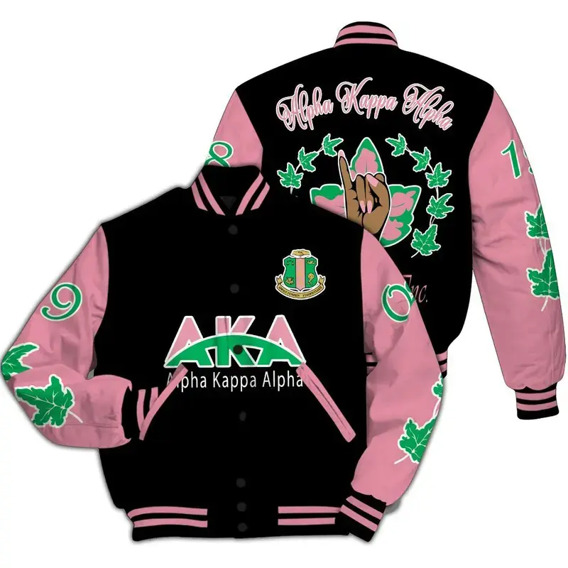 A.K.A Varsity Jacket, Handsign Varsity Jacket 1908 Sorority Jacket, Unisex Varsity Baseball Jacket, Classic Sport Street Style Jacket