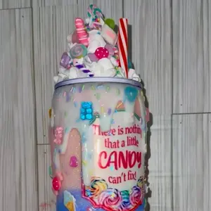 40 oz Decorative candy land tumbler