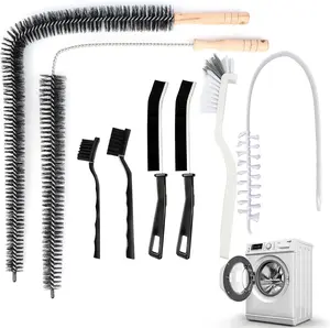 Washing Machine Cleaning Brush,Dryer Vent Cleaner Kit,Crevice Brush for Bathroom, Shower & Kitchen - Scrub Brushes with Long Handle,Household Cleaning Tools Tile, Bathtub, Sink, Grout Cleaning Brushes