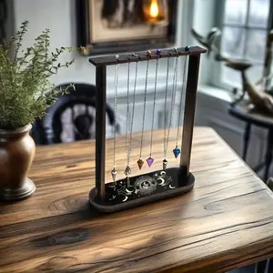 [Wooden Pendulum] Wooden Pendulum Display | Witch Decoration for Halloween, Desktop Decorative Ornament