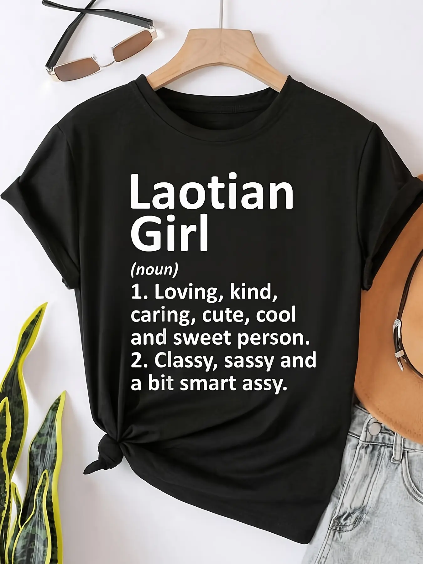 Laotian from Laos - A Humorous T-Shirt Celebrating unisex soft cotton short sleeve t shirt, vintage graphic casual tee for men women teens, perfect birthday holiday gift for camping travel gym daily street  wear