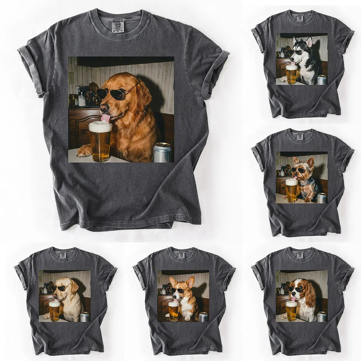 Comfort Colors 50+ Dog Breeds Available Drinking Beer Shirt, Vintage 90s Funny Edgy Dog Meme Tee, Grunge Frenchie Graphic Shirt, Trendy Aesthetic Dog Tee, Golden Retriever Dog Lover Shirt, Husky Gift for Dog Lovers, Cute Dog Shirt, Vintage Dog Shirt