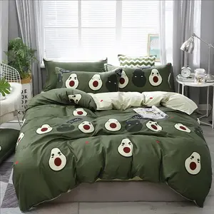 Avocado Pattern Duvet Cover Set, 1 Count Duvet Cover & 2 Counts Pillowcase without Filler, Soft Comfortable Bedding Set for Home Bedroom