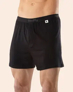 Men's Classic Boxer in Beige, Soft and Silky Material - Wool Menswear Silky Socks Man Soft Plain