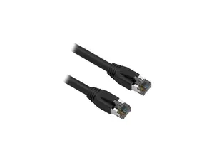 Nippon Labs Cat8 RJ45 0.5FT Ethernet Patch Internet Network LAN Cable, Indoor/Outdoor, 24AWG, Shielded Latest 40Gbps 2000Mhz, Weatherproof S/FTP for Router, PS4, PS5, Xbox, PoE, Switch, Modem (Black)