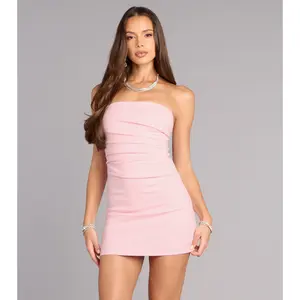 Just Add Heels Crepe Tube Mini Dress