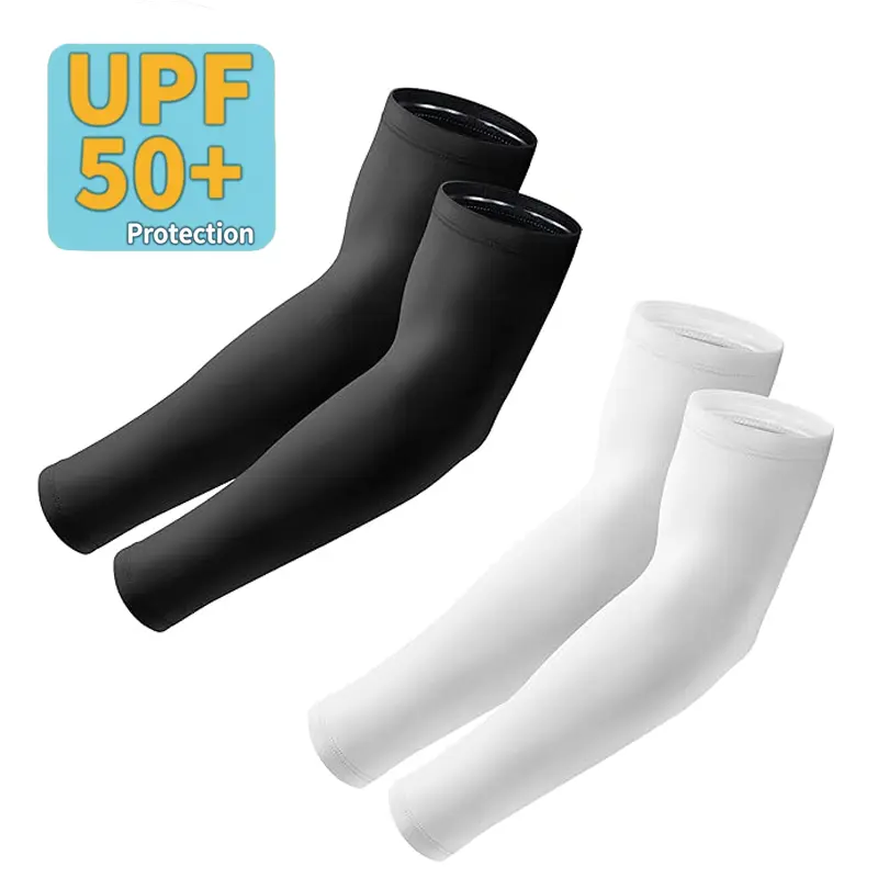 Unisex 15" Cooling Arm Sleeves with UPF 50+ Sun Protection, Seamless Ice Microfiber for Fitness, Cycling & Tattoo Cover Up, Armsleeve, 15 Inch, 15" Length