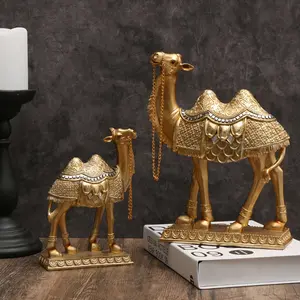 Golden Camel Statue: Resin Decorative Home Accent for Indoor Use - Suitable for Various Room Types - Perfect for Thanksgiving Ornaments