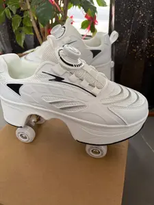 Four-Wheel Adjustable Inline Skates Waterproof Glowing Wheels, Durable Kids Skate Shoes for Outdoor Play & Fun Activities