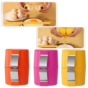 ONESHOWHOME Egg Separator Multifunctional Stainless Steel & PP Plastic Kitchen Utensils Easy Operation Portable Egg Shell Opener Tool