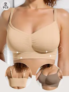 3-Piece Seamless Yoga Sports Bra Workout Bra Women Set with Wide Straps, Maximum Support, Breathable and Skin-Friendly, Suitable for Exercise, Daily Use and Sleep, Seamless Bras