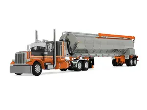 Peterbilt Model 379 w/ 48" Flat Top Sleeper & Walinga Bulk Feed Trailer Diecast 1:64 Scale Model - DCP 60-2128