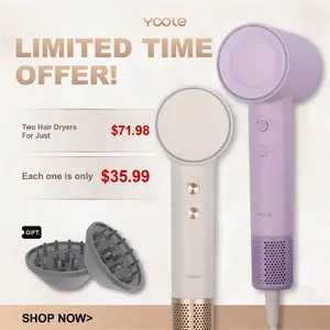 Yoole Plasma High-Speed Hair Dryer 110K RPM Advanced Plasma Technology  Thermo-Control & Ergonomic Design Ultra-Fast Drying for All Hair Types 【Autumn Promotion】