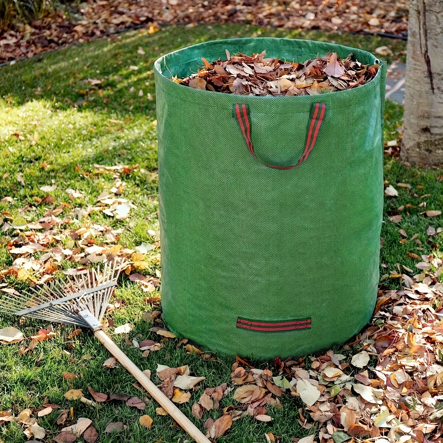 120L Outdoor Gardening Leaf Collection Bag, Heavy Duty, Durable, Large Capacity, Suitable for Lawn, Pool, Garden Waste, Organic Waste, Yard, Laundry Room, and Miscellaneous Leaves