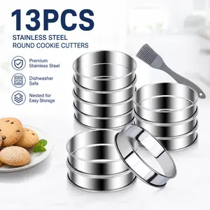 Baking Hack! [Value 12-Pack] 3.15" English Muffin Rings - Easy-Release Stainless Steel Crumpet Molds