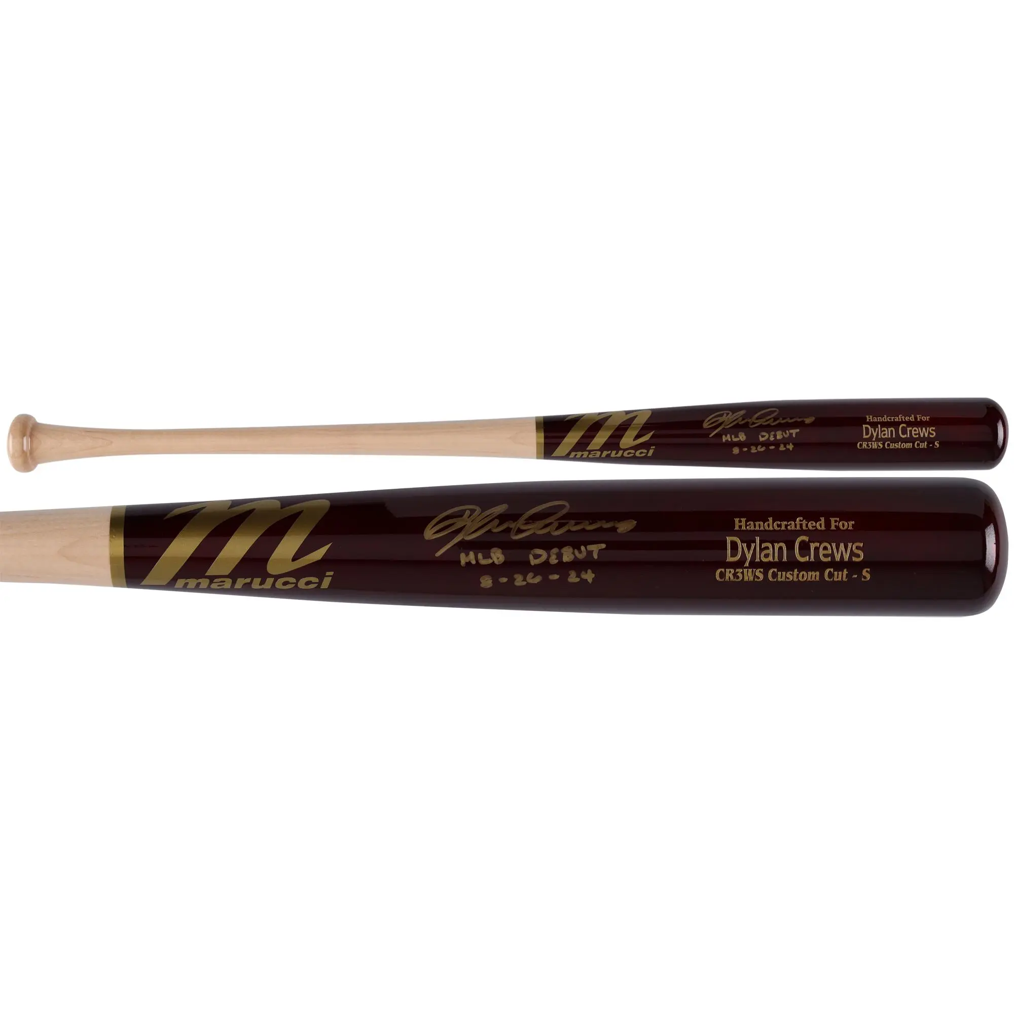 Dylan Crews Nationals Signed Marucci Game Model Bat w/MLB Debut 8/26/24 Insc