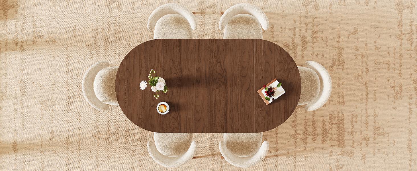 【BackToSchool】ONBRILL 41-78 Inch Extendable Dining Table for 4-8, Gorgeous Fluted Expandable Kitchen Table with Storage, 2 Leaf, Mid Century Modern Oval Dinner Tables for Dining Room, Kitchen, Living Room BackToSchool 【BackToSchool】ONBRILL 41-78 Inch Extendable Dining Table for 4-8, Gorgeous Fluted Expandable Kitchen Table with Storage, 2 Leaf, Mid Century Modern Oval Dinner Tables for Dining Room, Kitchen, Living Room BackToSchool